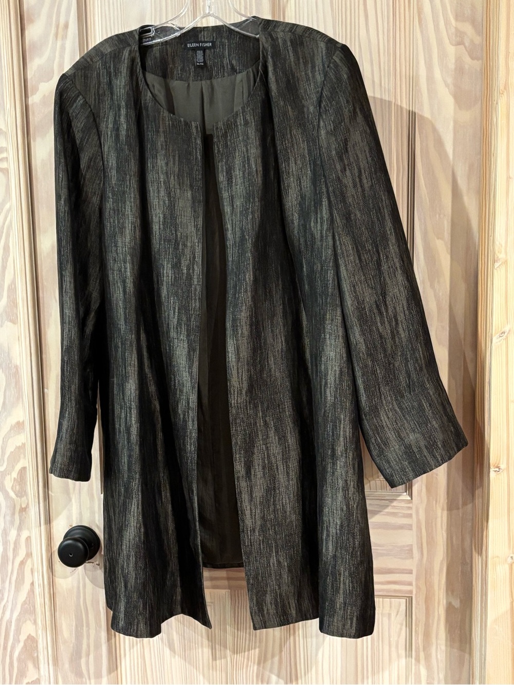 Eileen Fisher Black Metallic Open Jacket